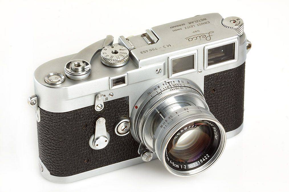 A chrome Leica M3, the 1954 camera that fused the viewfinder and rangefinder into a single bright window.